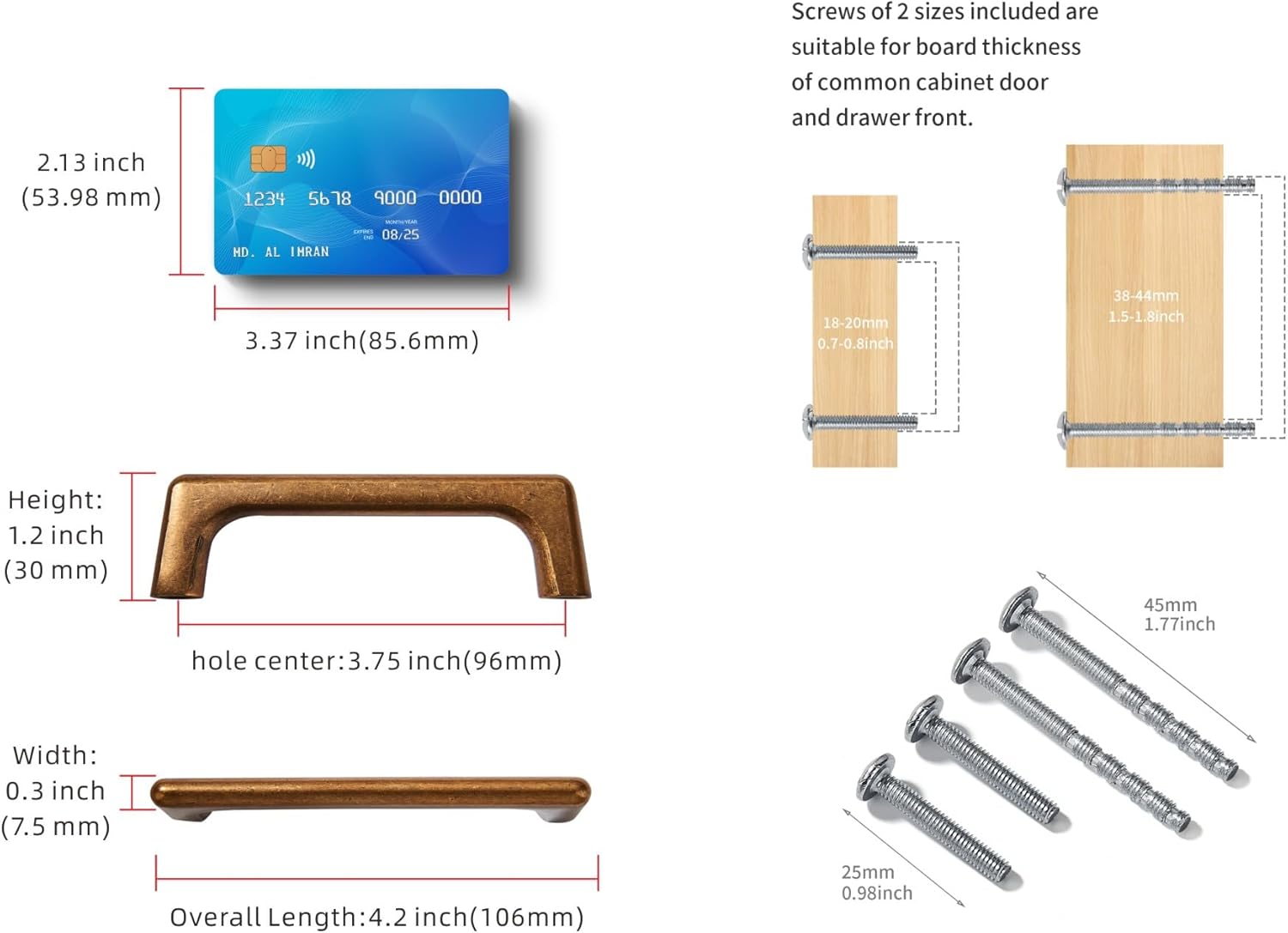 LIMUR 10 Pack 3.75 Inch (96 mm) Hole Center Antique Brass Cabinet Pulls - Solid Zinc Alloy Kitchen Cabinet Handles, Drawer Pulls,Drawer Handle, Wardrobe & Dresser Handles, Cupboard Hardware