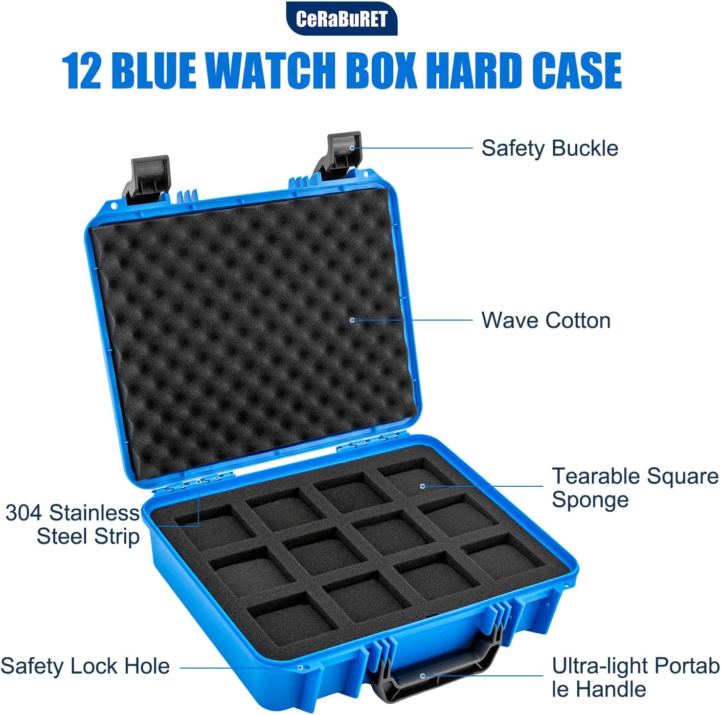 12-slot Watch Storage Box, Watch Carry Organizer, Travel Storage Protection Shockproof Pressure, Travel & Storage Watch Case For Watch Enthusiasts, Collectors
