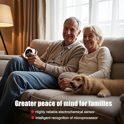 Miniatura 6 de Paquete de 3 detectores combinados de humo y monóxido de carbono, funciona con pilas, alarma portátil de humo y Co para el hogar, dormitorio, viajes