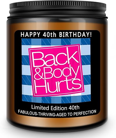 Homsolver 40th Birthday Gifts Women Men, Happy 40th Birthday Decorations Candles Gift for Her Him, Funny 40 Years Old Ideas -Lavender Candle