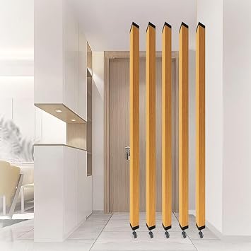 2 5 8 10 Pieces Wood Slat Room Dividers Floor to Ceiling - Wall Partition Post, Hallway Entrance Hall Partition Screen Column/Separadores De Cuartos, Adjustable Height6 Pack,H 6 ft