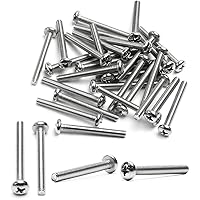 Vista 17 de MroMax 30 tornillos de máquina Phillips de cabeza plana M2 x 0.197 in, acero inoxidable 304 18-8, rosca completa, tornillos de cabeza cruzada gris