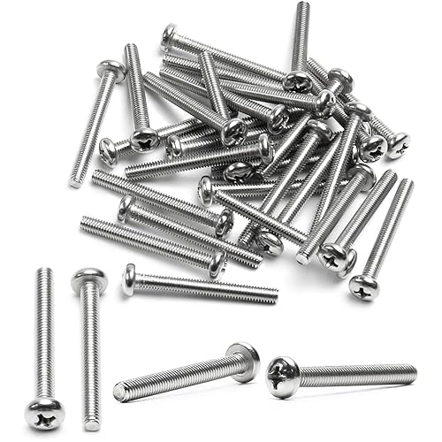 Miniatura 17 de MroMax 30 tornillos de máquina Phillips de cabeza plana M2 x 0.197 in, acero inoxidable 304 18-8, rosca completa, tornillos de cabeza cruzada gris