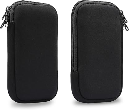 Luxury leather phone case 5.4 inch Neoprene Phone Sleeve ,Universal Pouch Pouch Sleeve Neck Bag with Compatible with iPhone 16E/12 Mini/13 Mini/SE 2020/11Pro/XS/X/8/6,W Neck Strap Slim leather phone s