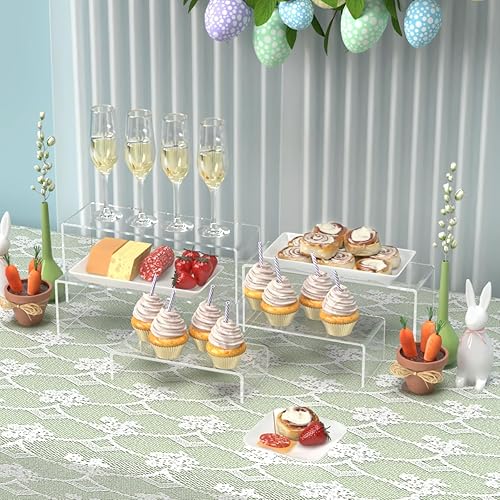 Vista 22 de Marketing Holders Soporte de exhibición elevador acrílico, 7 piezas, 2 pulgadas a 8 pulgadas, plataforma de encimera de plástico transparente