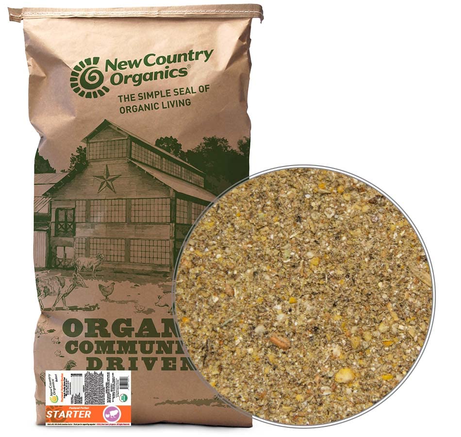 New Country Organics | Pastured Perfect Starter Feed for Baby Chicks | Corn-Free and Soy-Free | 21% Protein | Certified Organic and Non-GMO | 40 lbs