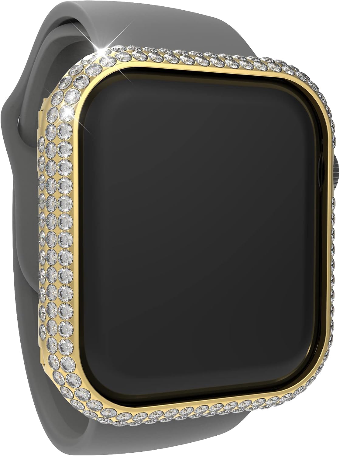 Bling Cover Sparkling Rhinestone Diamond Crystal Case Bezel 45mm 41mm Compatible with Apple Watch Series 9 8 7 (Gold, 41mm) image 4