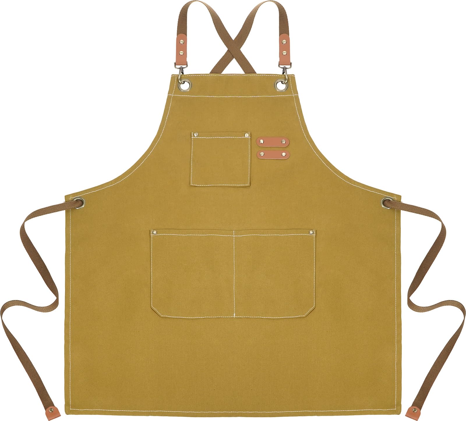 Liutufy Canvas Apron for Men Women Heavy Duty Chef Apron Adjustable
