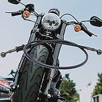 Vista 4 de Manguera de freno de acero inoxidable, línea de embrague de acero trenzado, paquete de 1, línea de freno flexible para motocross, bicicletas de Negro