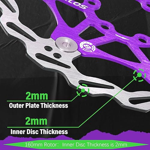 Miniatura 9 de BUCKLOS Rotor de freno de disco flotante de 6.299 in, 7.087 in y 7.992 in, rotores de frenos MTB de acero inoxidable con 6 pernos, rotor de disco