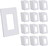 Vista 24 de CML - Placa de pared decorativa sin tornillos, 2 cubiertas de salida de bandas, paquete de 4 placas decorativas para interruptor de luz, cara lisa