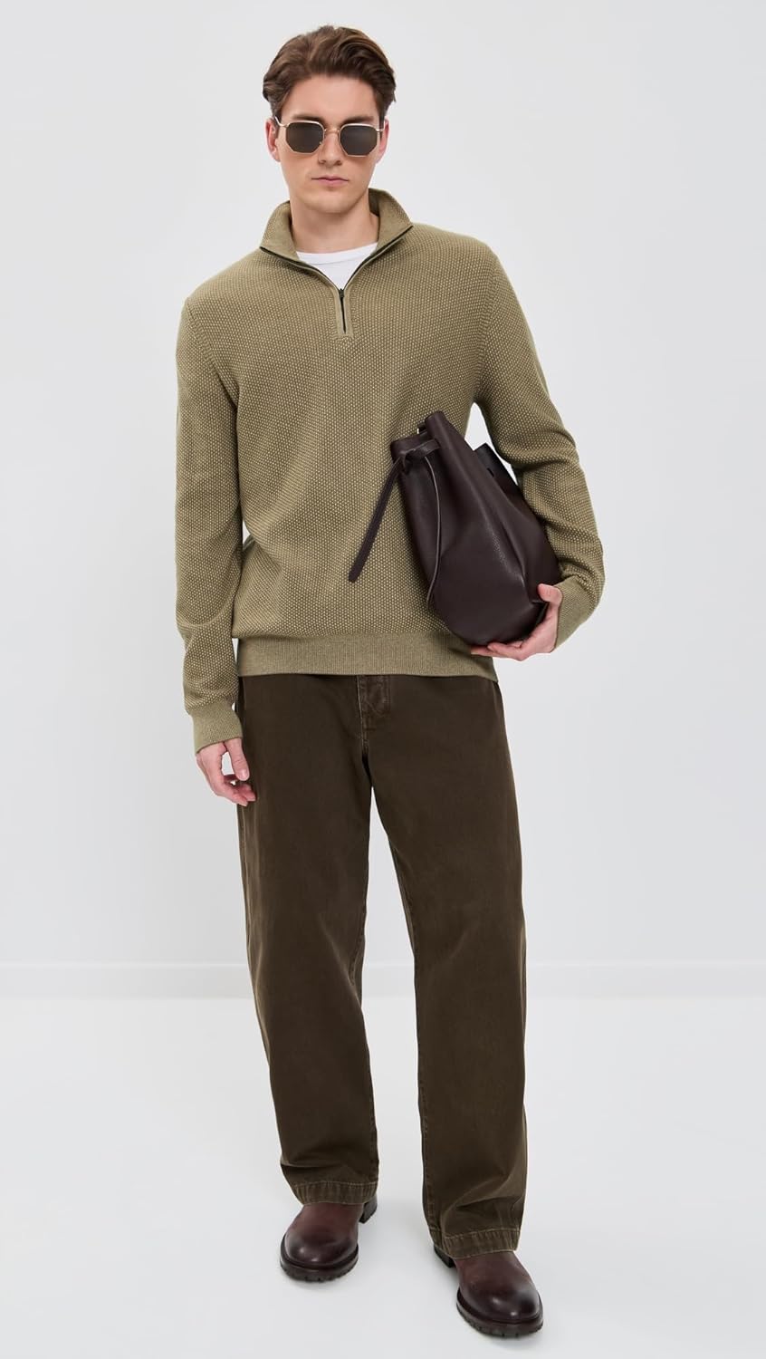 Vince Men's Geo Jacquard Quarter Zip Sweater - Image 5