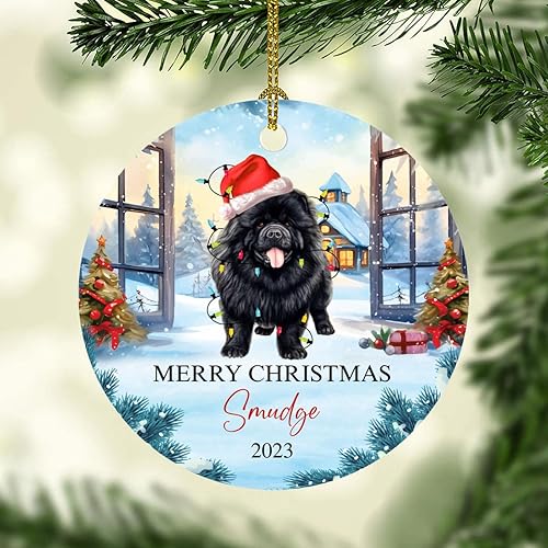 Miniatura 4 de Adorno personalizado de perro negro Chow Chow, adorno para perro Chow Chow, adorno de Navidad único de Chow Chow, regalos para amantes de los