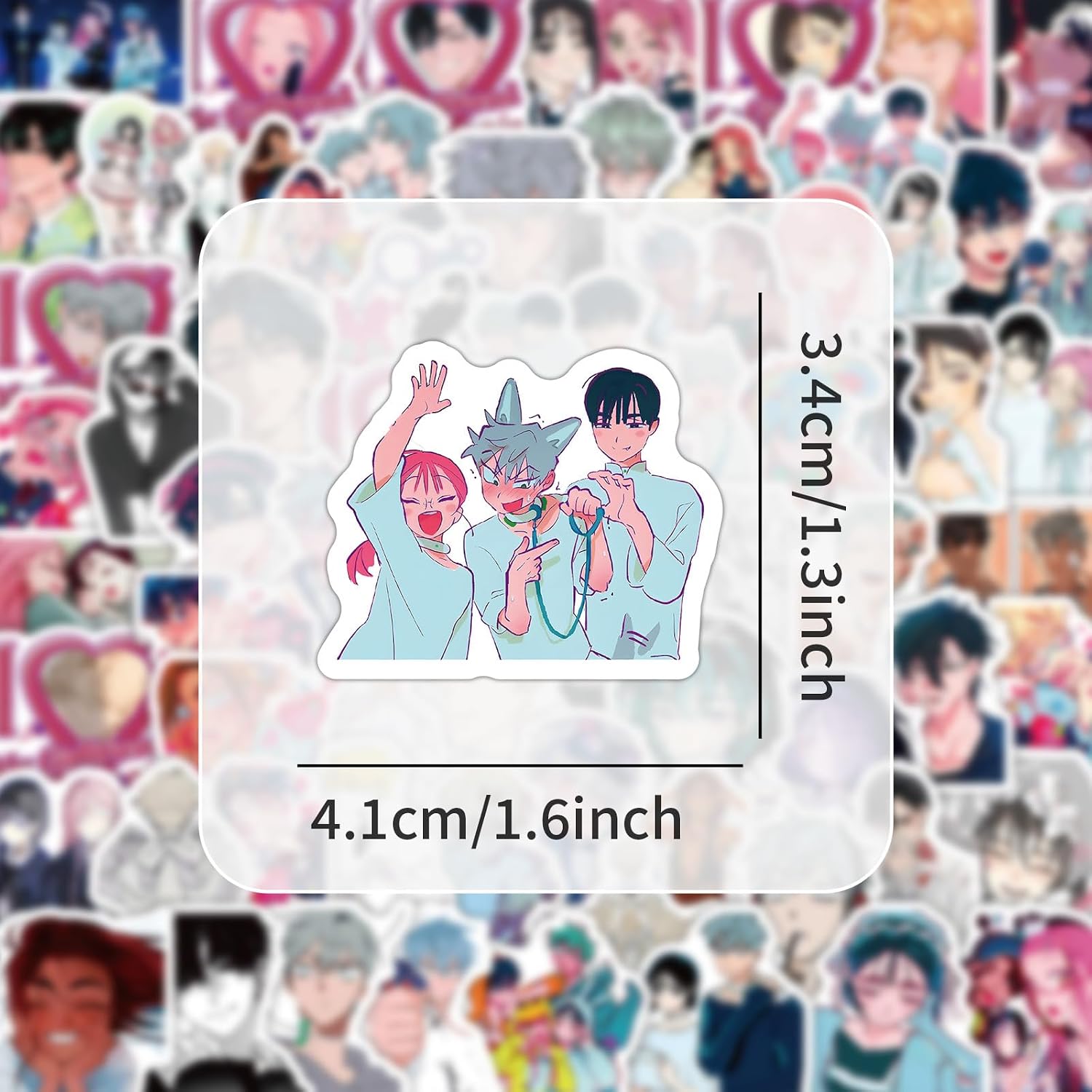 100Pcs Alien Stage Anime Stationery Stickers, Aesthetics Cartoon Waterproof Decals for Laptop, Phone, Waterbottle, Kindle, Journal,Scrapbook, Luggage, Gift for for Kids Teen image 4