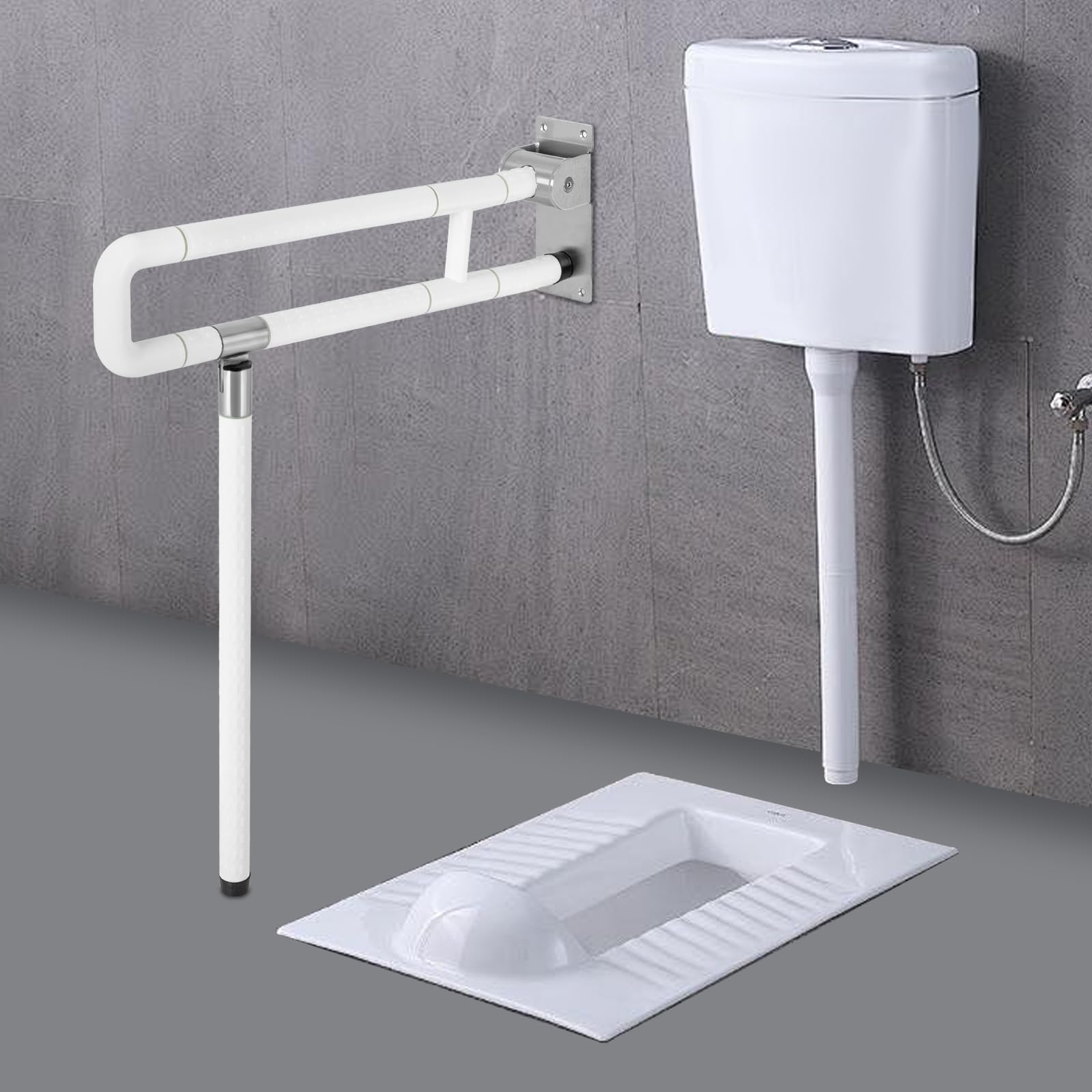Asidero para aseo de elevación, 70 x 60 cm, mango de soporte de pared para discapacitados, plegable, antideslizante, mango de seguridad para personas mayores, hasta 100 kg