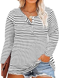 Plus Size Black with White Stripe 