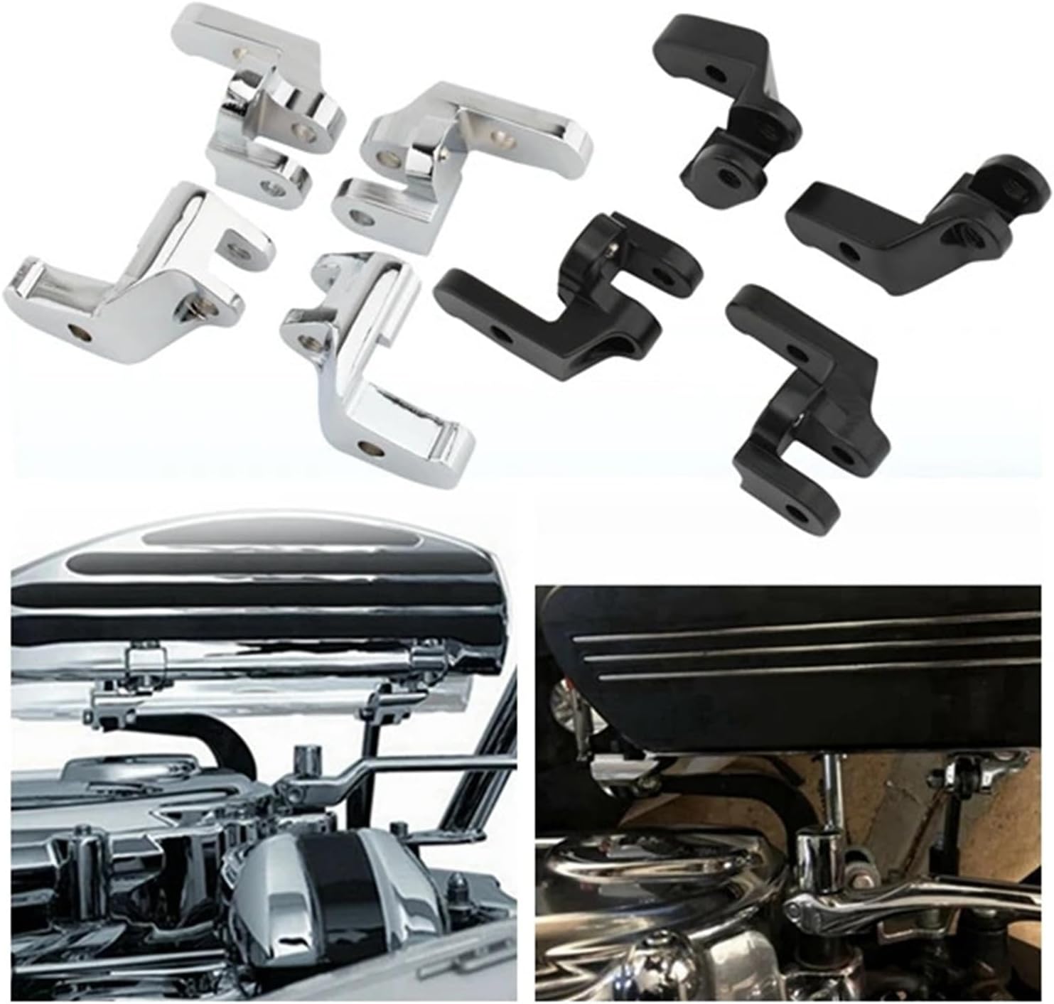 Motorcycle Black Driver Floorboard Relocation Brackets Kit Fit For Harley Touring Road Electra Glide Road King Trike 97-2016(Black)