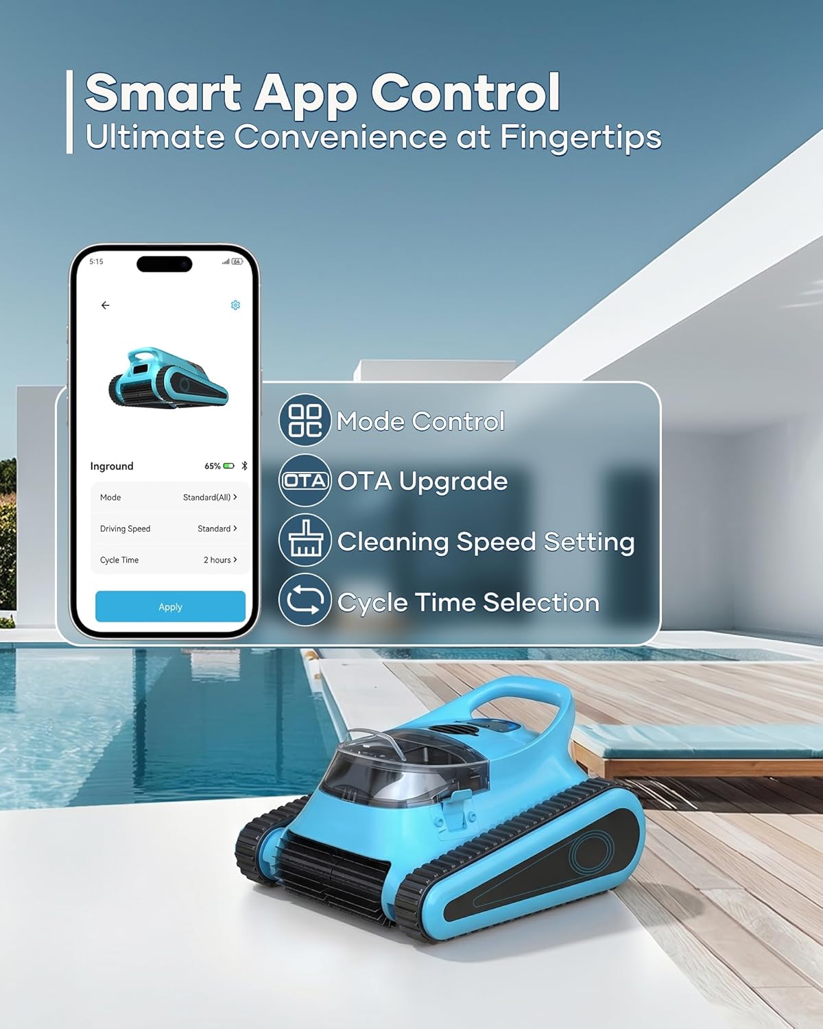 (2026 Model) Cordless Pool Vacuum for Inground Pools, HISION Robotic Pool Cleaner with 4068 GPH Suction, Triple Brushless Motors, App Control, Wall Climbing, Waterline Cleaning, Up to 2,000 Sq. Ft.