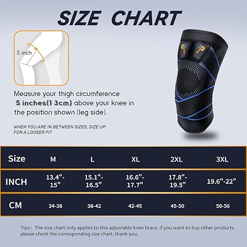 Miniatura 6 de JIUFENTIAN Rodilleras para hombres para artritis, dolor de rodilla (1 par) soporte de rodilla de ajuste para mujeres, rodillera de compresión para