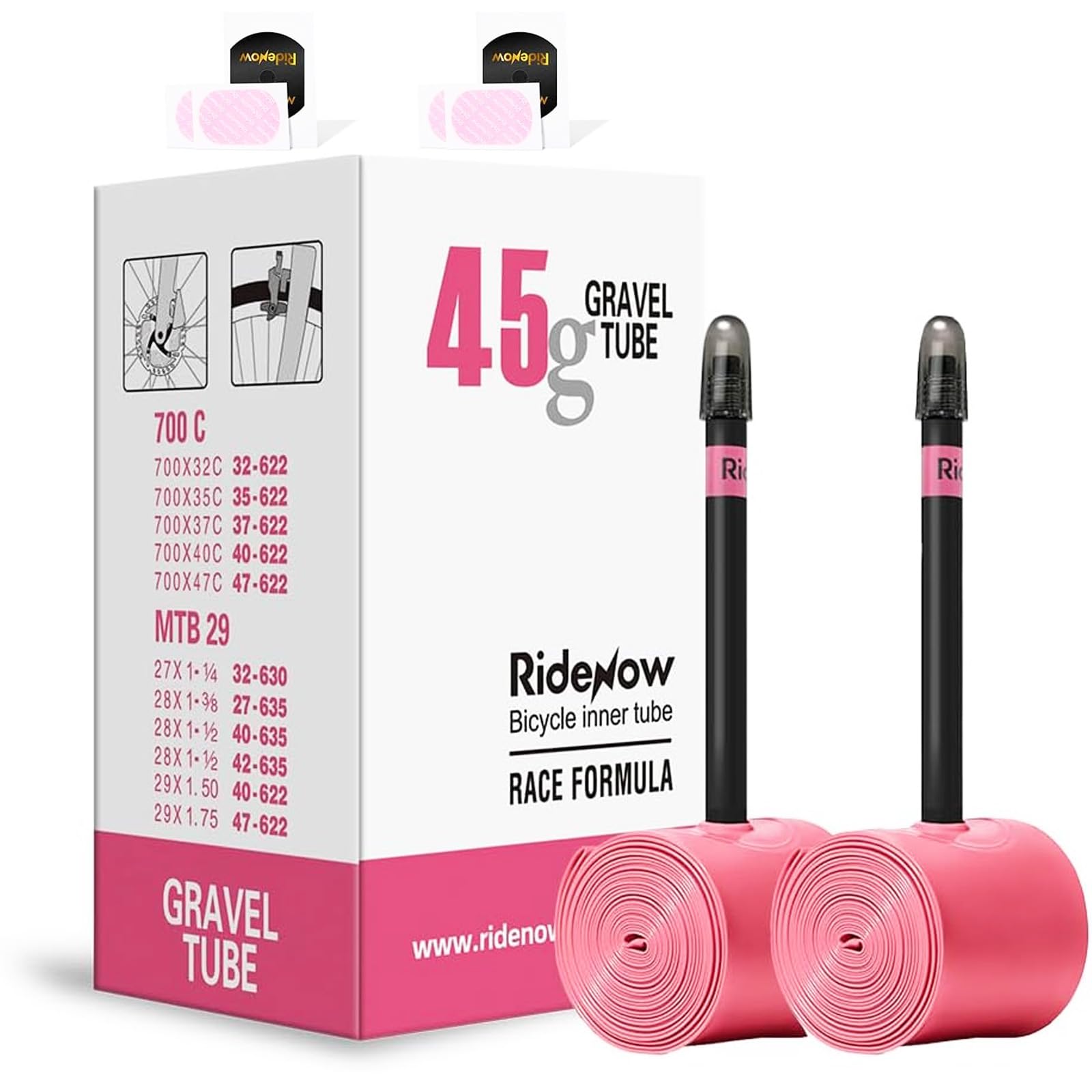 Amazon.com : 2 Pack Ridenow TPU Inner Tubes Ultra-Light 700 x 18