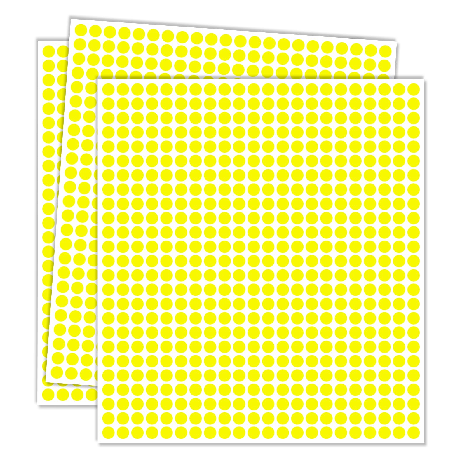 Ouzoustate 1/4" Yellow Dot Stickers 2750 PCS Small Round Circle Stickers Tiny Mini Little Colored Coding Labels