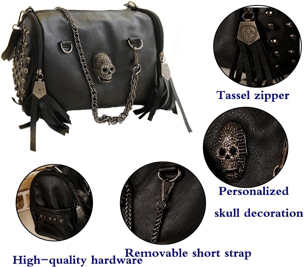 Fivelove Women Top Handle Shoulder Bag Personality Rivet Satchel Tote Middle Size Handbag Purse Bag - Image 6