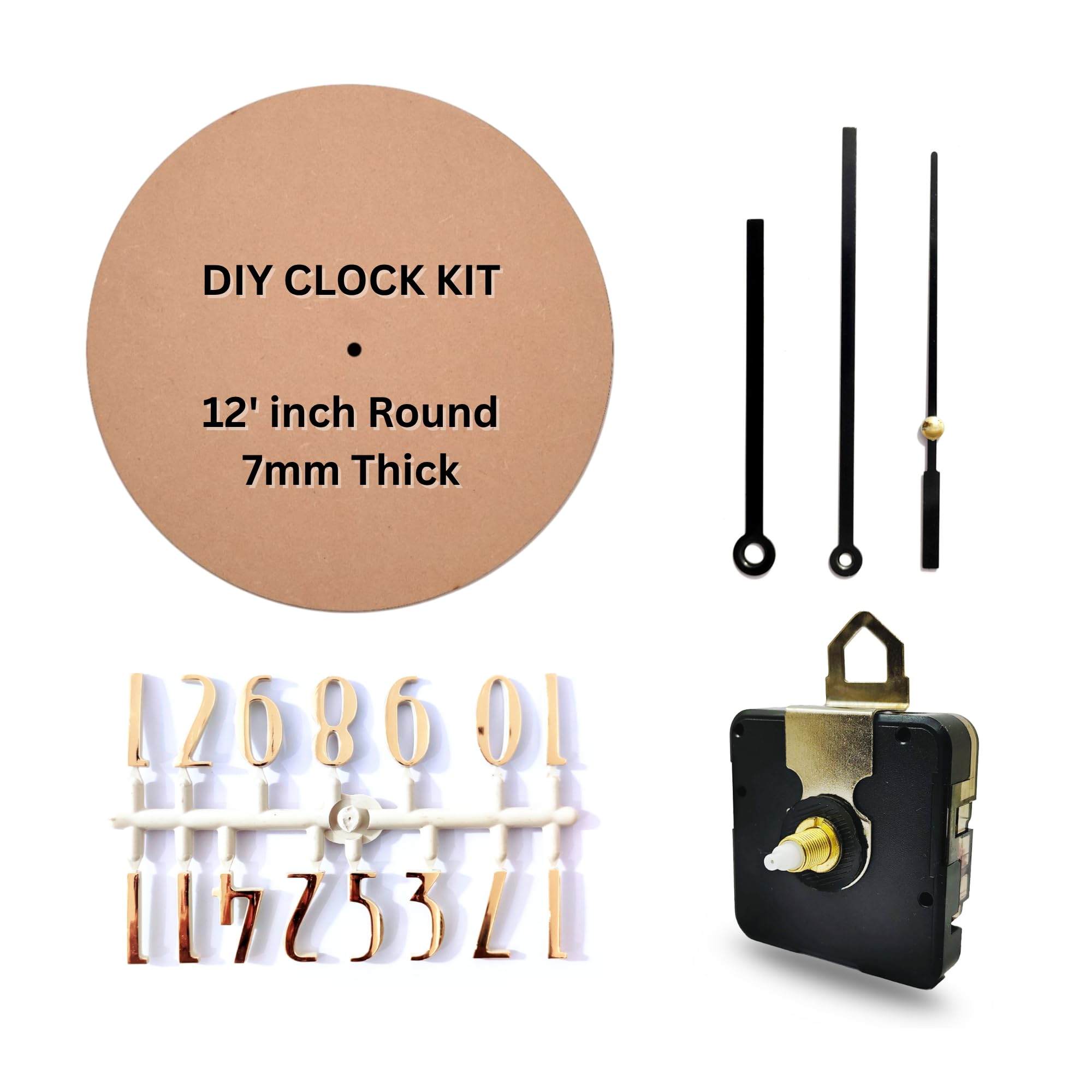 Epoxy Fusion 12 inch DIY Resin Clock Making kit, Round MDF Base (7mm Thick) for DIY Clocks and MDF Board for Resin Wall Clock (Black State Pati)-picture-23
