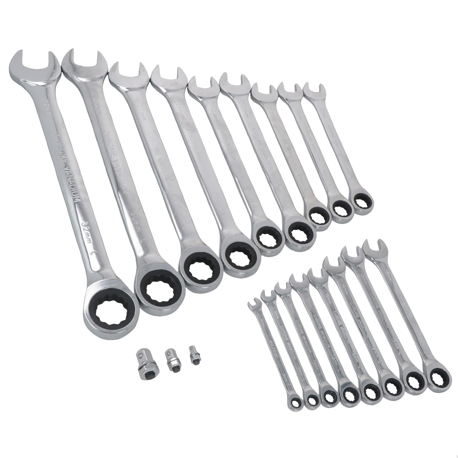 AB Tools Juego de llaves de carraca grande de 8mm a 32mm en Bergen A638