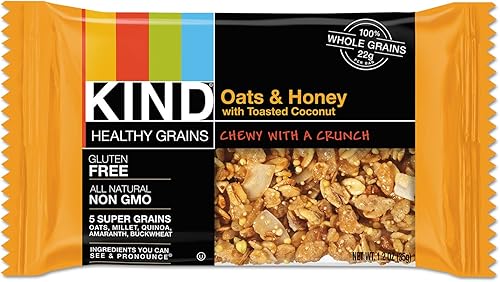 Miniatura 3 de Kind 18080 Barra de granos saludables avena y miel con coco tostado 12 oz 12caja