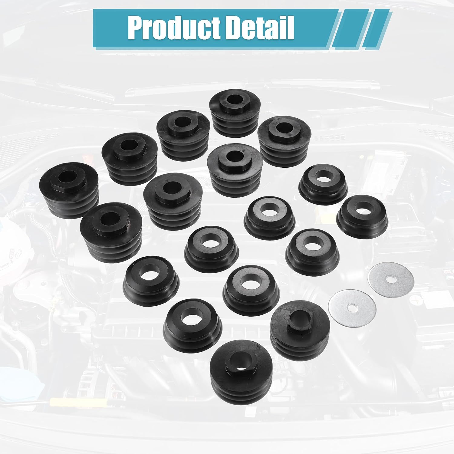 X AUTOHAUX 1 Set Body Mount Bushing Kit for Ford F250 F350 Super Duty 1999-2018 Body Cab Mounts and Washers