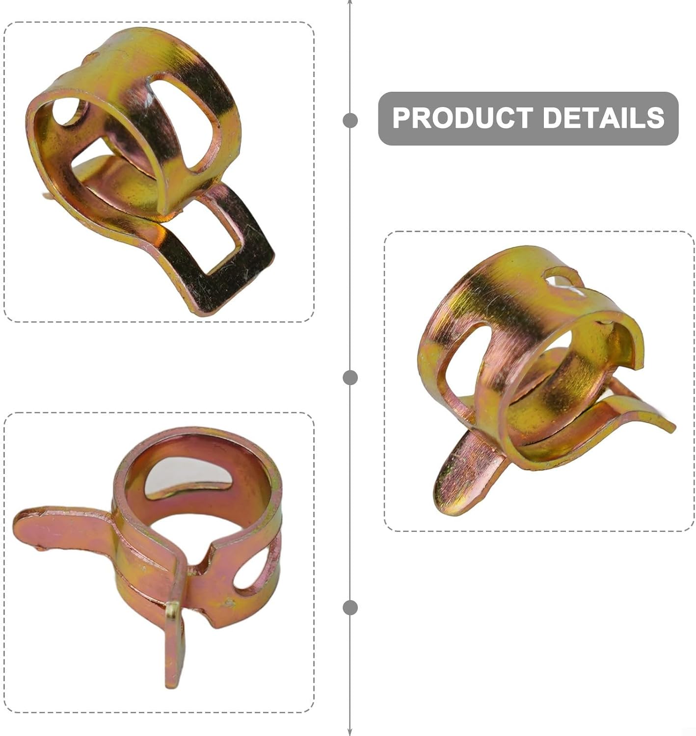 50pcs Clip Clamps 10mm Hoses Automotive Fuel Lines And Vacuum Applications, Made With 65Mn Steel