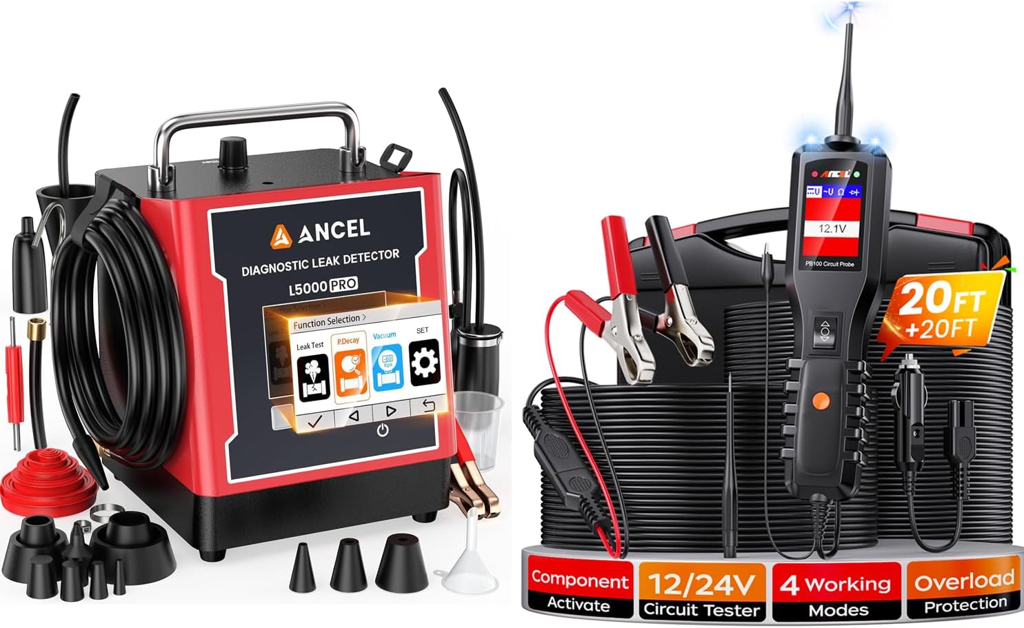 ANCEL PB100 Automotive Power Circuit Probe Tester L5000 PRO Upgraded Smoke Machine Automotive Adds Pressure Decay