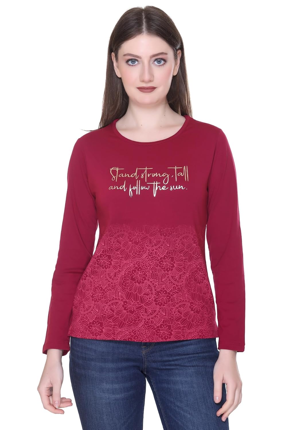 Star Touch Women Cotton Full Sleeve Tshirt/top with Chest Print | Casual/College/Active wear | S-4XL Size - Review, Price and Buying Guide