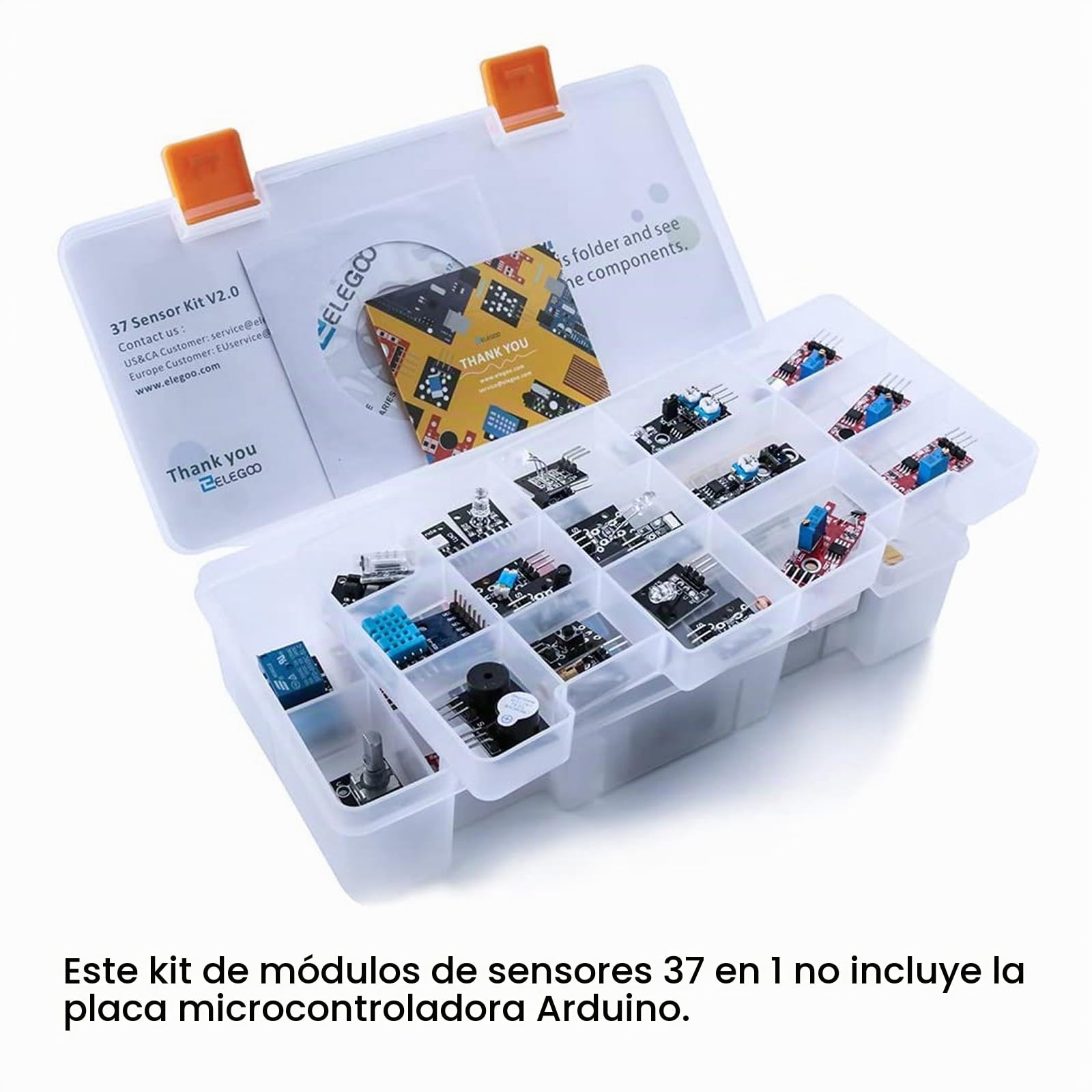 ELEGOO Conjunto Mas Completo Compatible con Arduino IDE Mega 2560 and ELEGOO Actualizado 37-en-1 Kit de Módulos de Sensores