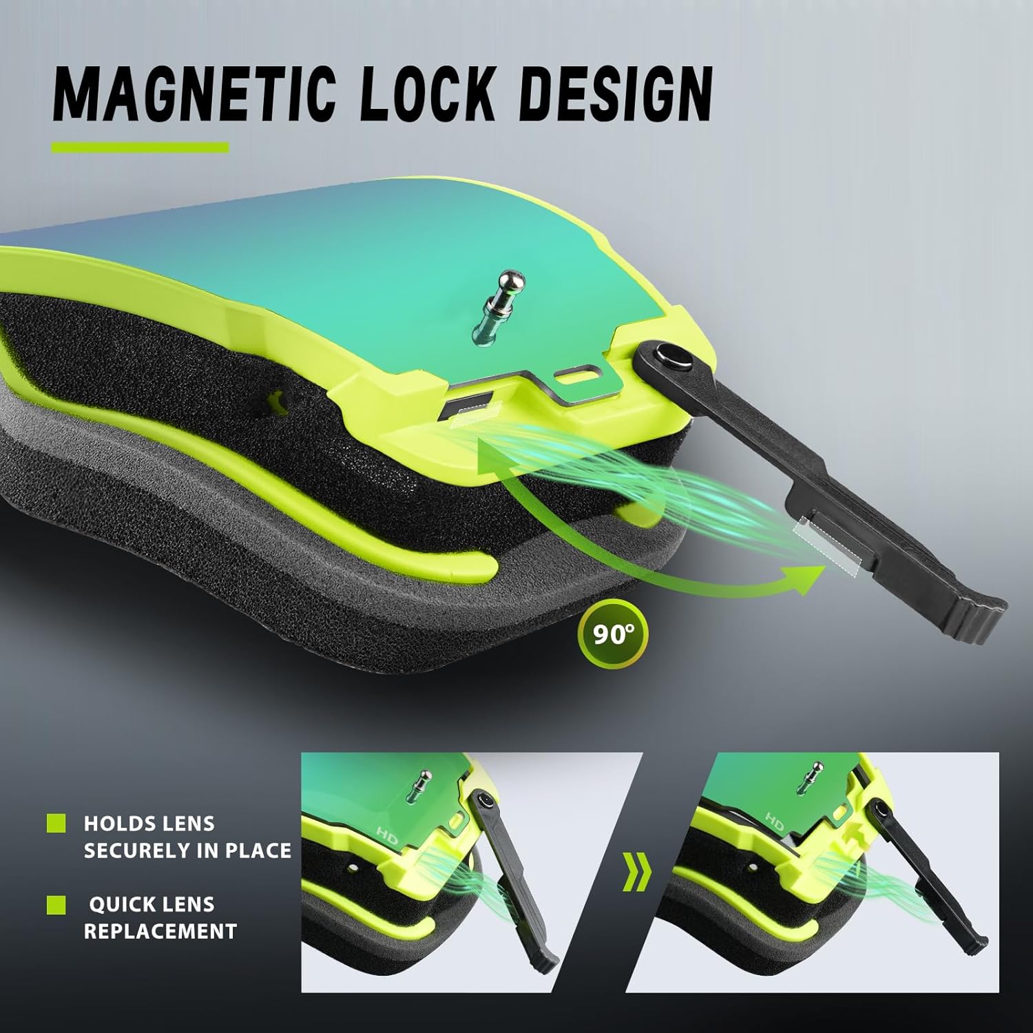 Dirt Bike Goggles Over Glasses Anti-Fog, Motorcycle Protective Eyewear Motocross Goggles for Men Women - Image 4