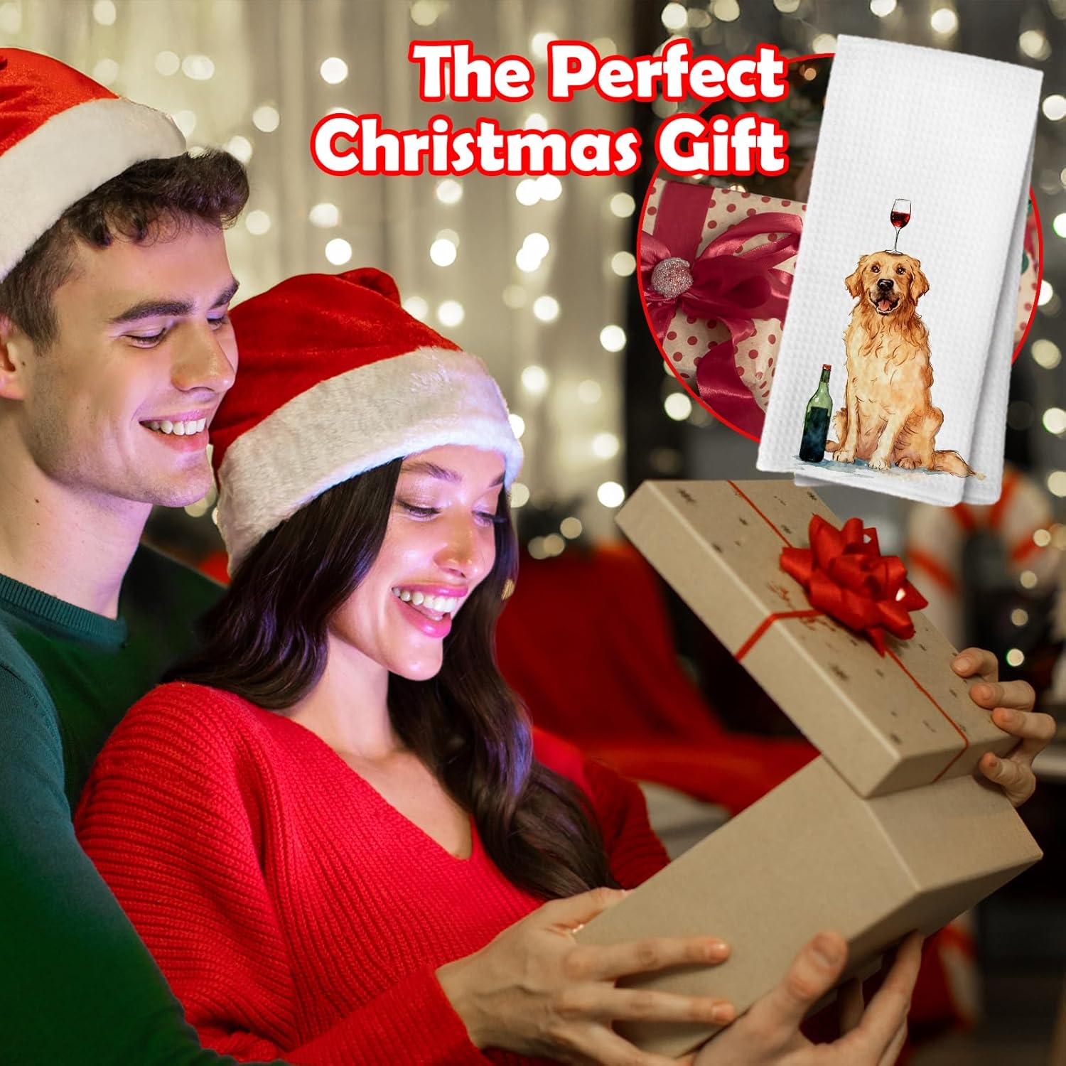 Funny Wine Golden Retriever Kitchen Towels Decorative, Gifts for Golden Retriever and Wine Lovers Hand Tea Towels for Bar Cart, Dog Mom Lovers Dad Gifts Dish Towel Dishcloth, 16x24 Inch - Image 8