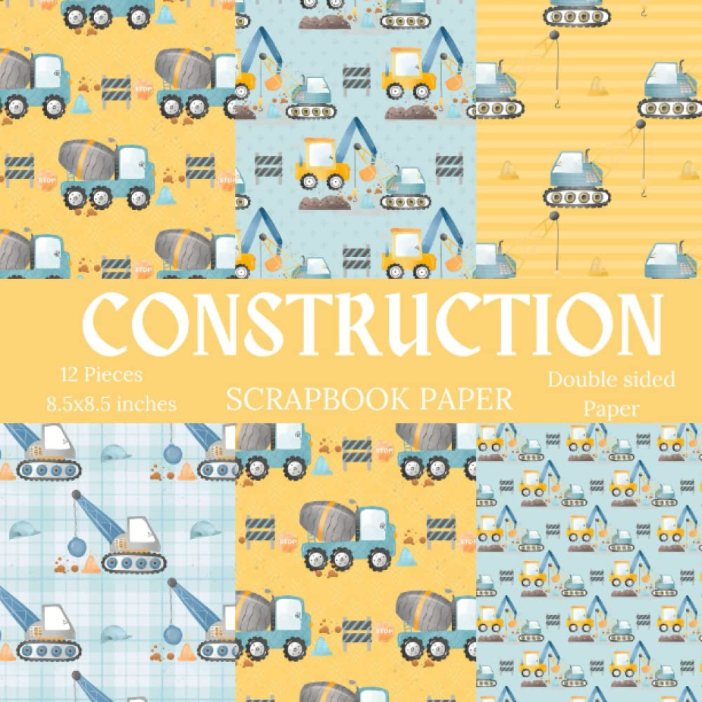 Construction Scrapbook Paper 12 Pieces Double Sided Scrapbook Paper
