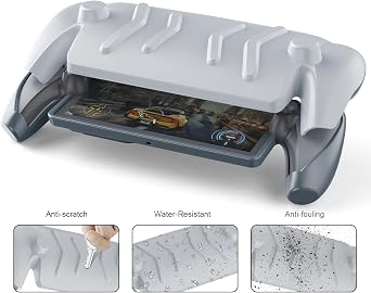 JOYTORN Compatible with PlayStation Portal Controller, PS5 Portal Protective Case with Removable Front Cover, Made from TPU, with Scratch-Resistant Matte Finish for a More Comfortable Grip(Grey)