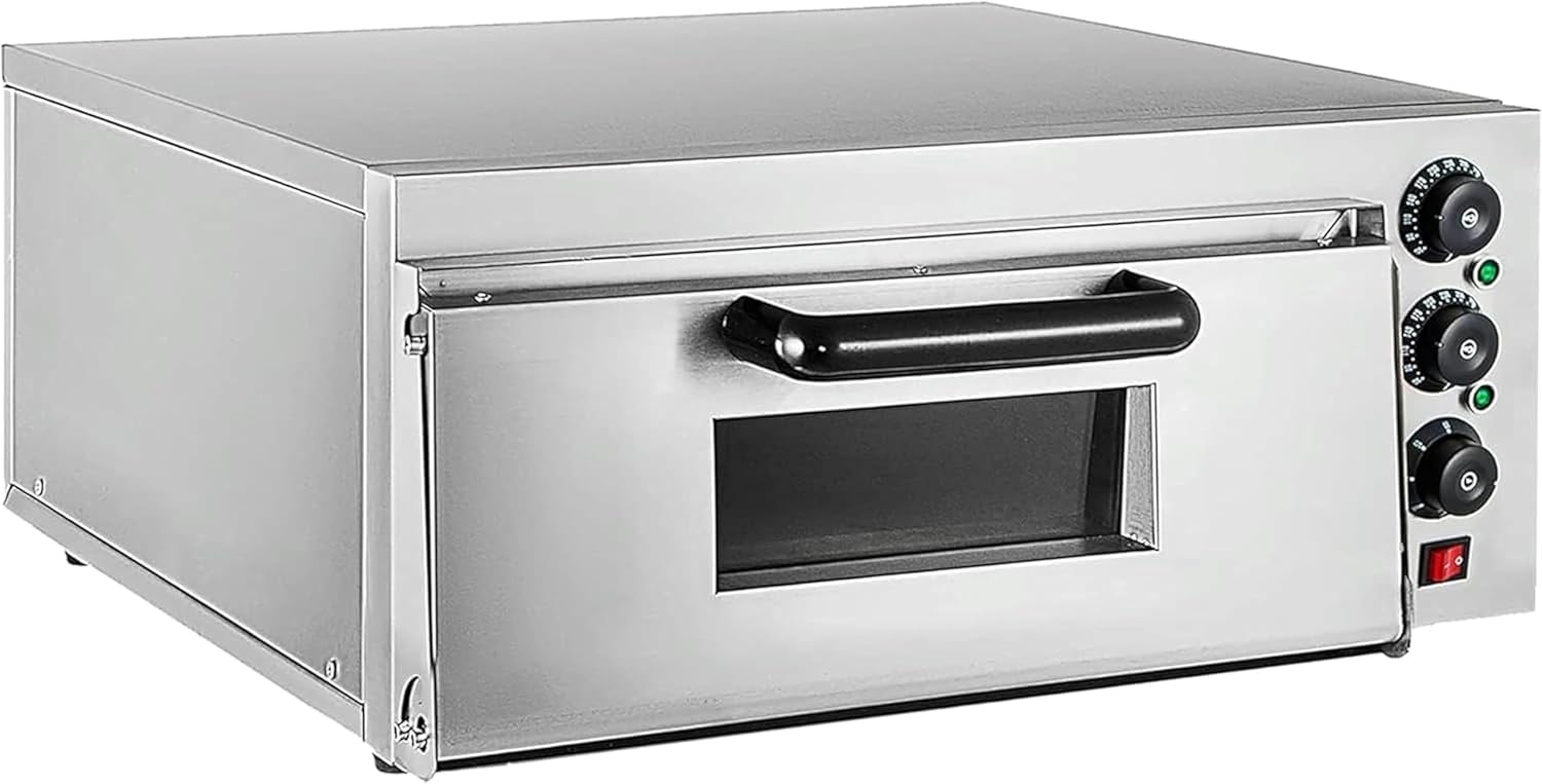 2000 Watt Commercial Pizza Baking Oven, Single-Layer Electric Pizza Oven, Temperature Control 0-300 ℃, Multi-Functional Indoor Pizza Shop in Restaurant