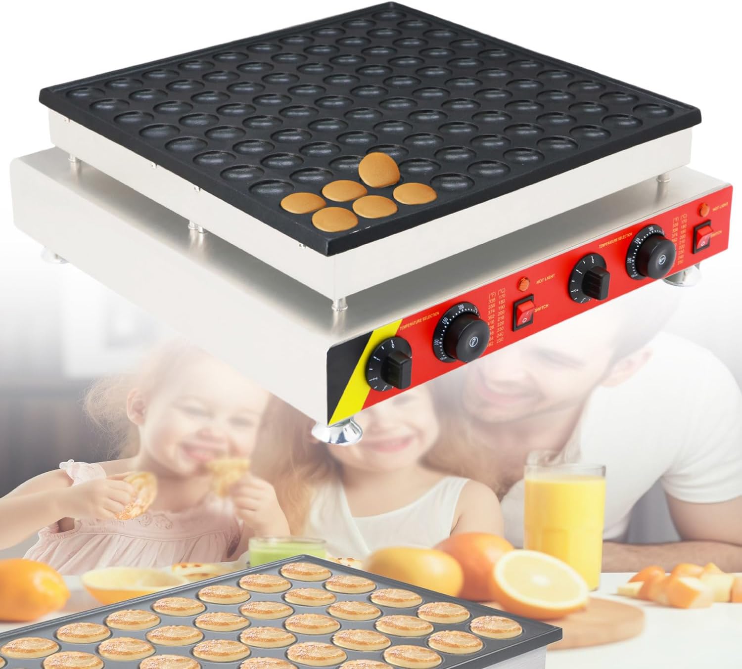 Mini Pancake Maker, Nonstick Dutch Pancake Machine 9-100Pcs Mini Waffle Pancake Baker,25hole,100hole