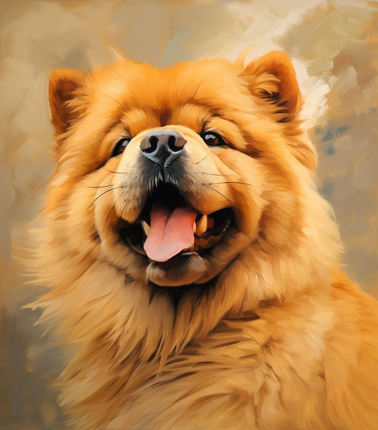 ZMHZMY Puppy Art Paint by Numbers for Adults Beginner,Chow Chow Dog,Pets Paint by Number Kits On Canvas,40x50cm,Without Frame