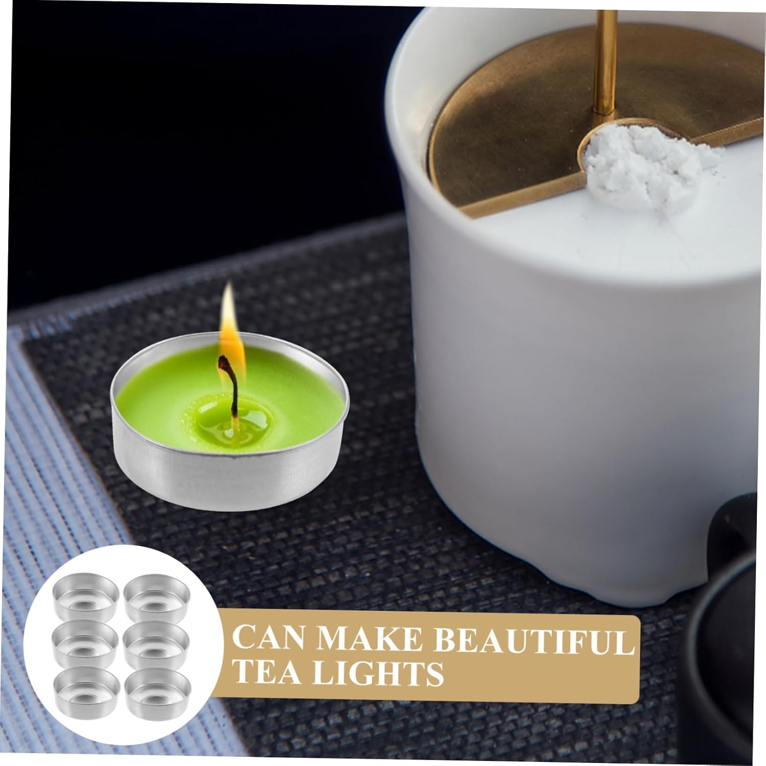 500pcs Aluminum Tea Light Tins Silver Empty Candle Making Containers for DIY Crafts and Storage