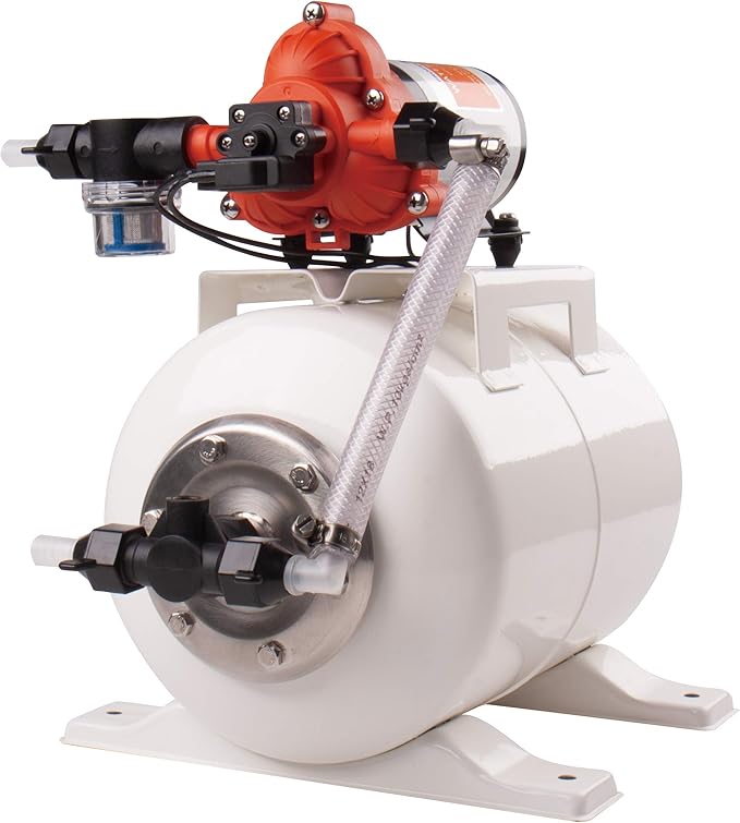 SEAFLO 33-Series Industrial Water Pressure Pump and Accumulator Tank System w/Power Plug - 115V AC, 3.3 GPM, 45 PSI, 2 Gallon Tank