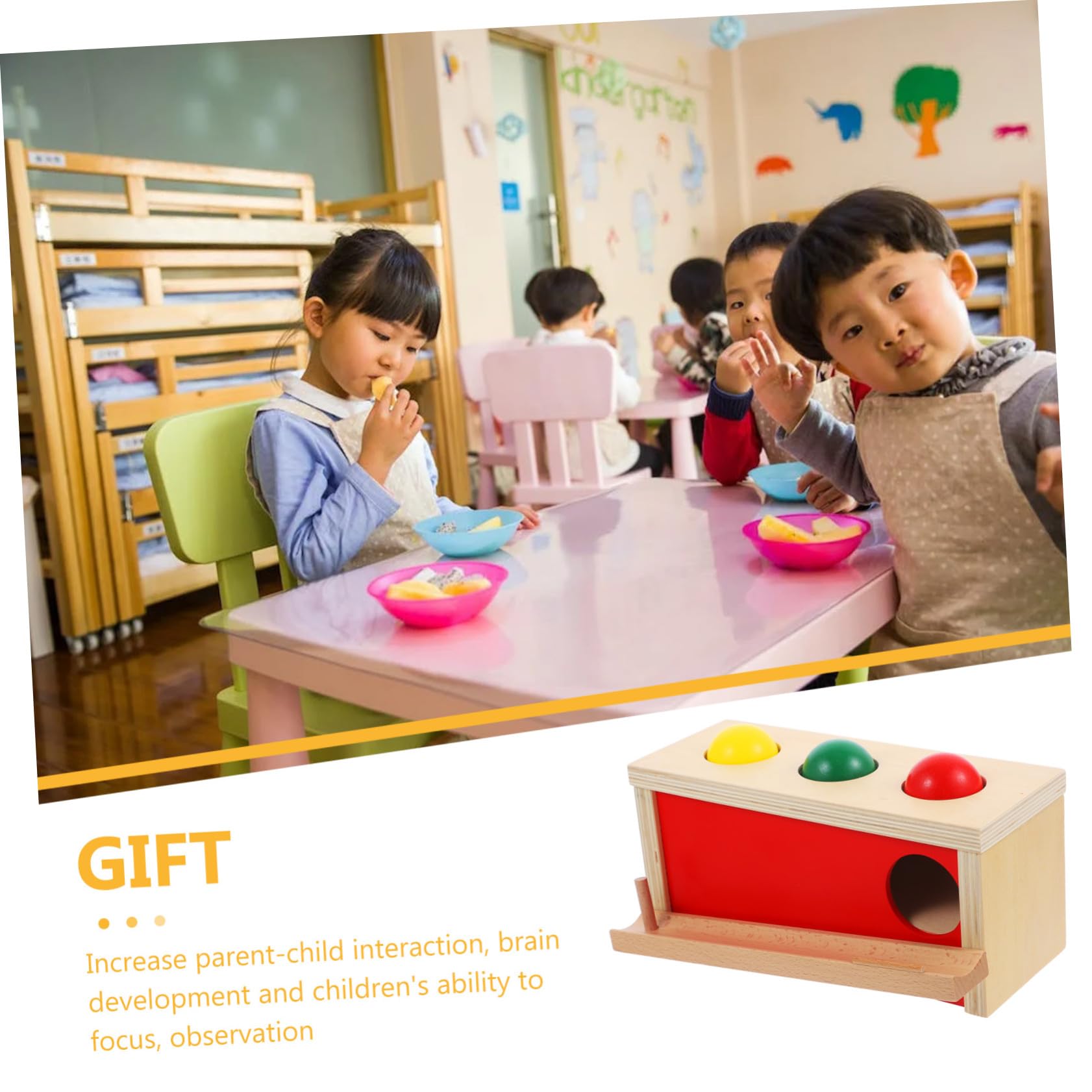Juguete De Madera para Caída De Bola y Coordinación Visual para Bebés 6-18 Meses Niño y Niña, Juego Educativo Sensorial para Desarrollo Temprano En Casa, 1 Unidad