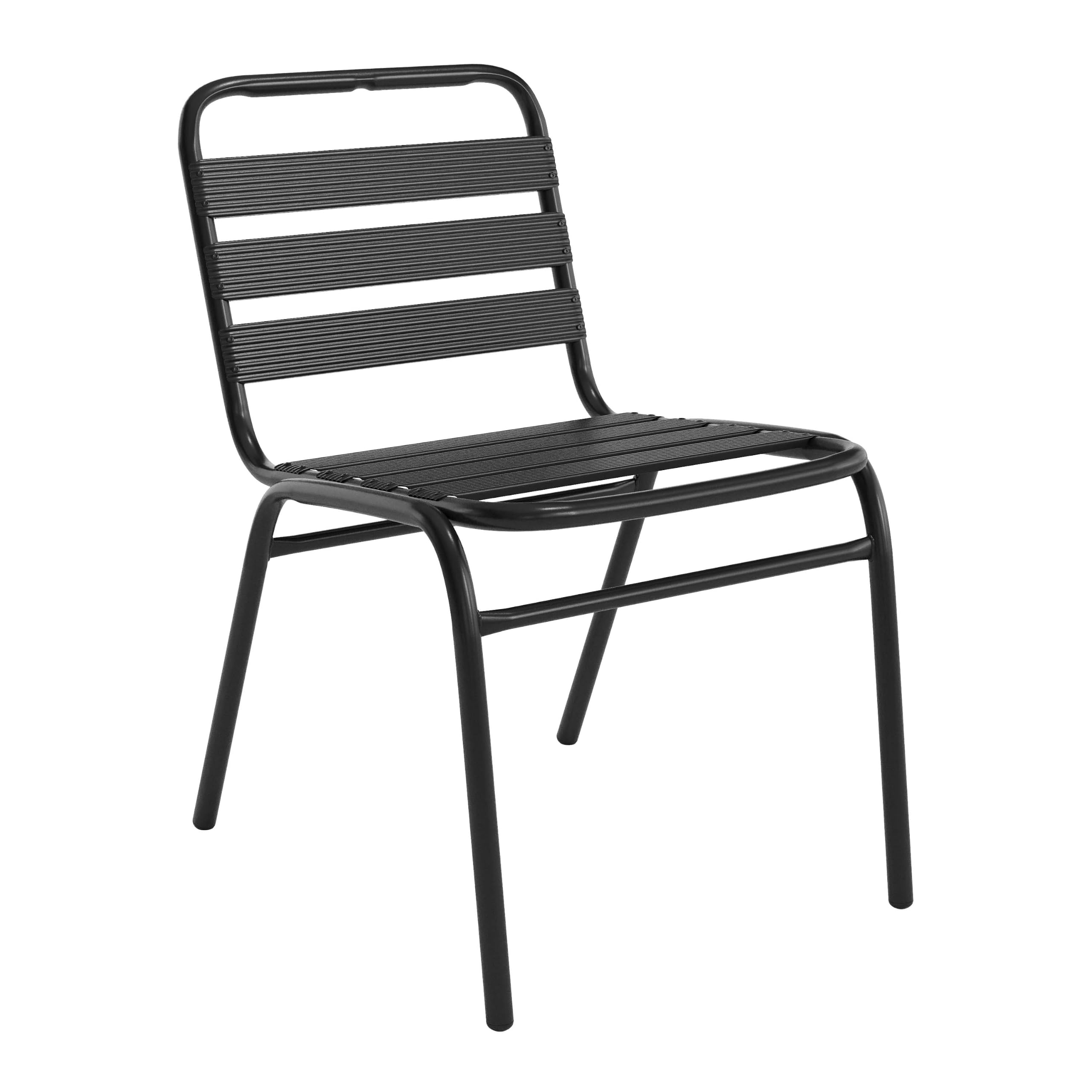 Amazon.com : Flash Furniture Metal Slat Back Indoor/Outdoor Stack