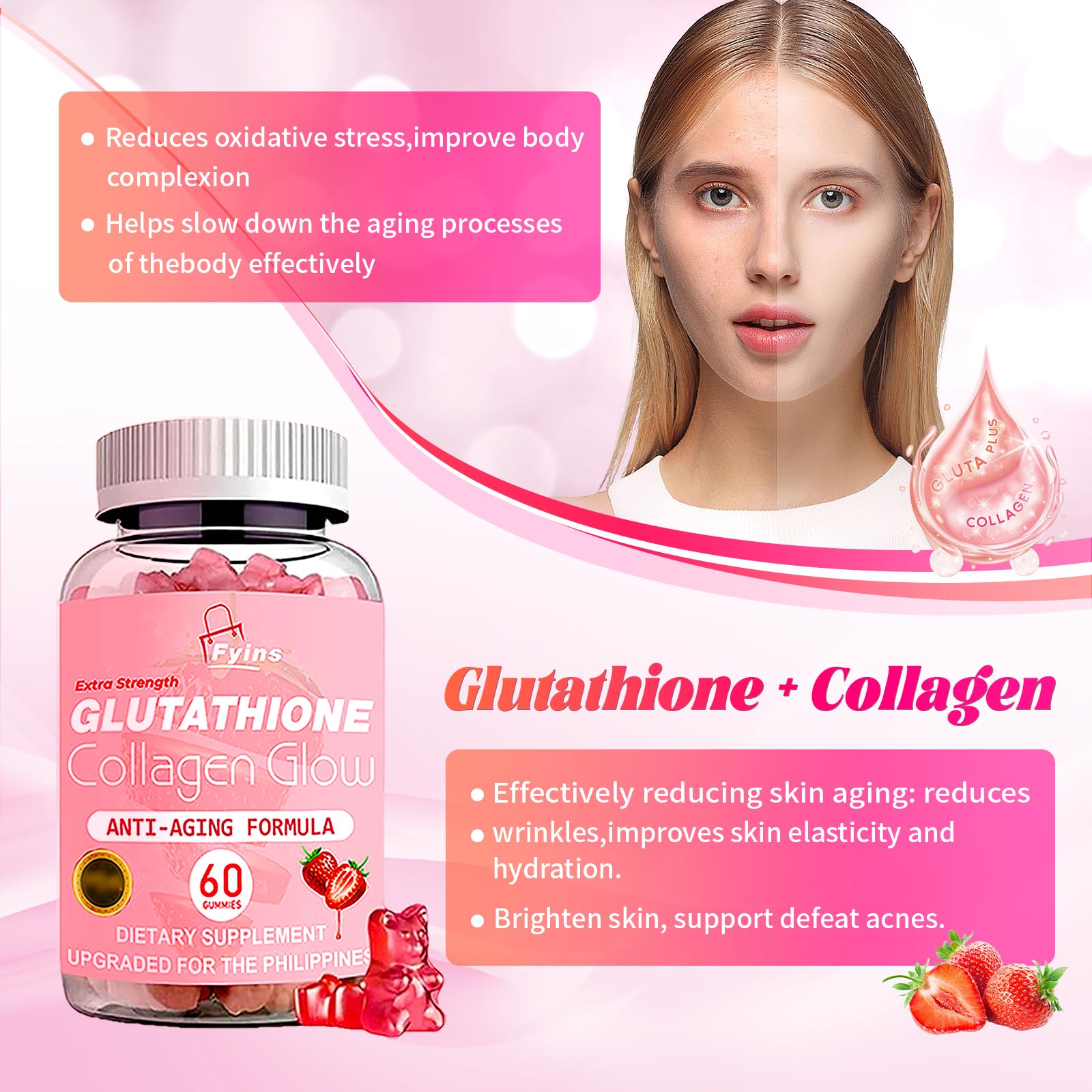 glutathione collagen extra fort Glutathione, 100 Vegan Capsules main image 0
