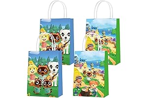 SAIAODI Animal Crossing Party Paper Gift Bags: Premium Decorations for Kids' Birthdays