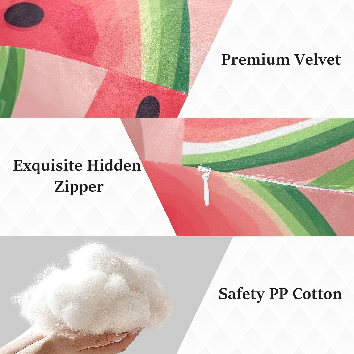 Watermelon Slice1 Human-Shaped Pillow Soft Body Pillows Washable Velvet Pillows for Anxiety Relief Sleeping Cuddling & Support