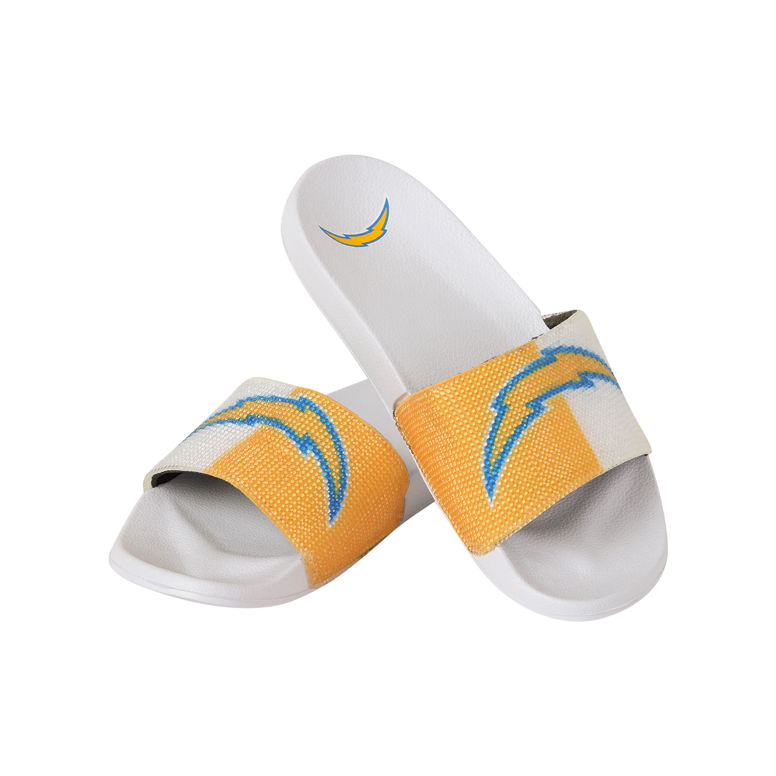 FOCO Los Angeles Chargers NFL Womens Big Logo Shimmer Slide - S