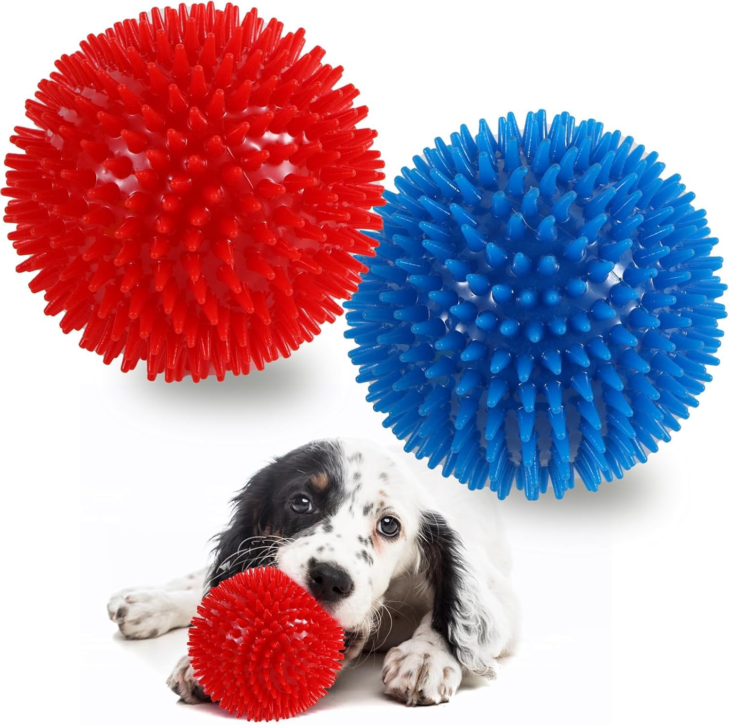 3 5 Durable Squeaky Dog Balls for Aggressive Chewers Heavy-Duty Spike Ball Toys for Medium Large Dogs Perfect
